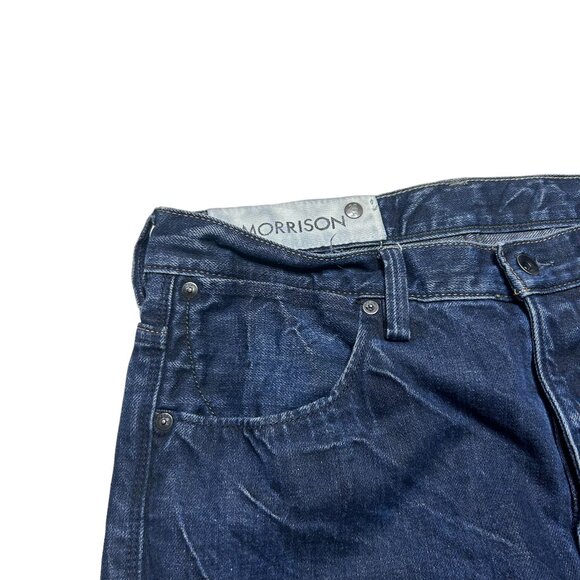 Gap 1969 Jeans Mens 32 X 28 Morrison Straight Leg Button Fly Dark Wash Denim - Picture 7 of 12